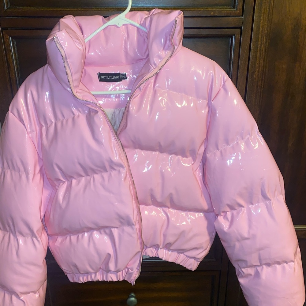 Pink Vinly Puffer PRETTY LITTLE THING PINK PUFFER